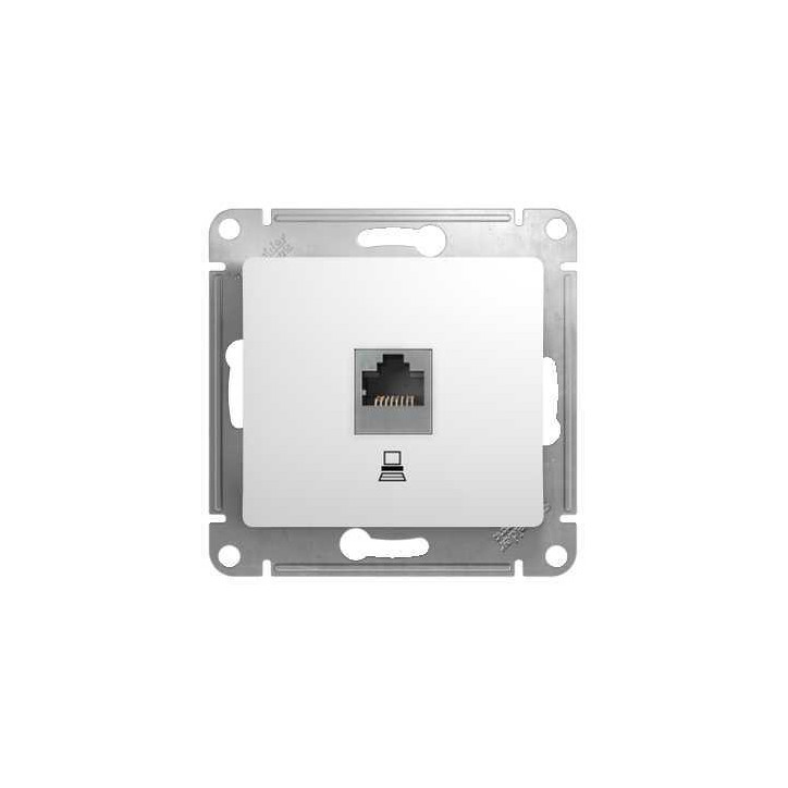 GLOSSA Розетка компьютерная RJ45 категория 5е в рамку белая