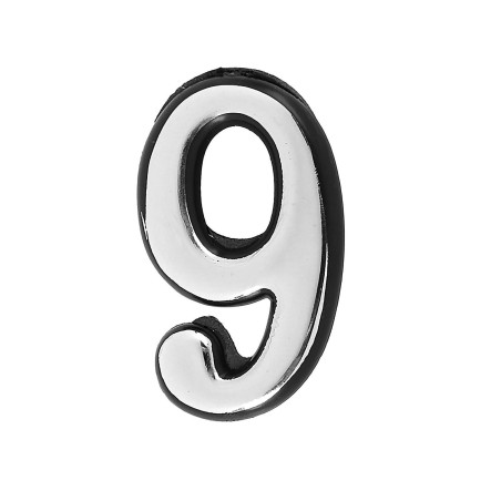 Цифра дверная АЛЛЮР БОЛЬШАЯ пластик 9 хром