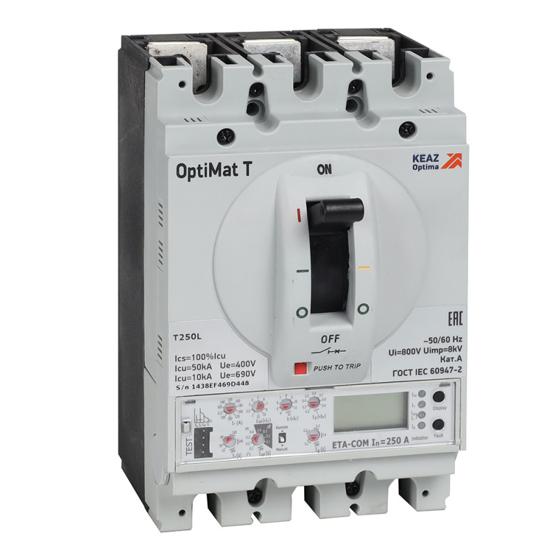 Выключатель автоматический OptiMat T250L ETA 250A 4P