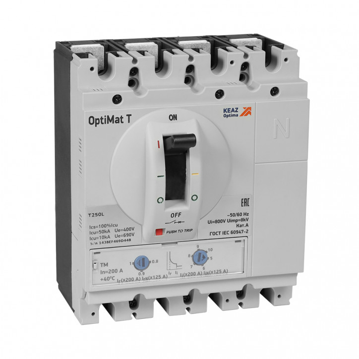 Выключатель автоматический OptiMat T250V TM 160A 4P