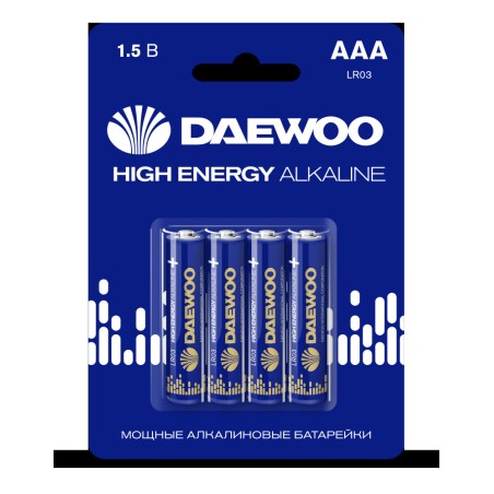 Элемент питания LR03 (AAА) DAEWOO High Energy Alkaline блистер, 4 шт.