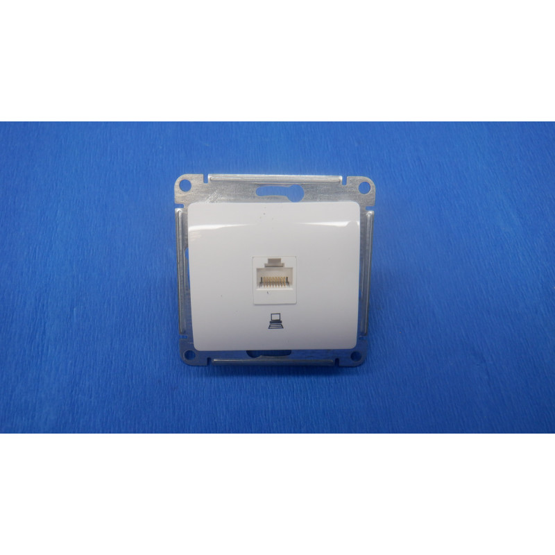 GLOSSA PRO РОЗЕТКА компьютерная RJ45 кат.5E, механизм, БЕЛЫЙ