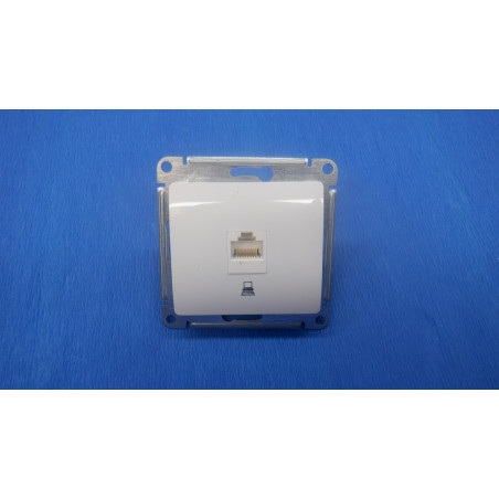 GLOSSA PRO РОЗЕТКА компьютерная RJ45 кат.5E, механизм, БЕЛЫЙ