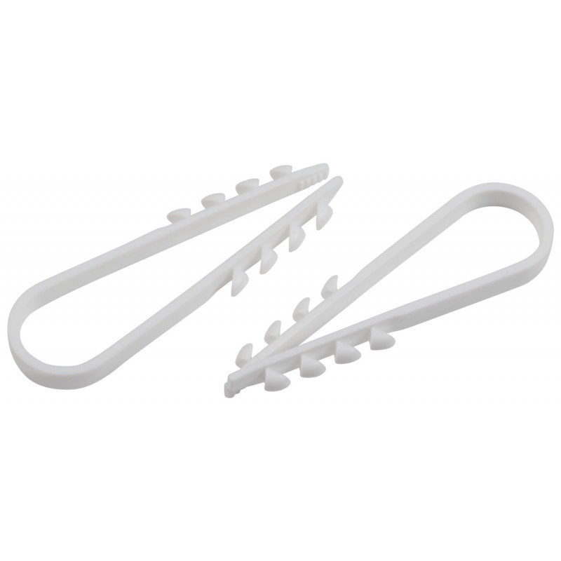 Дюбель-хомут для круглого кабеля 5-10 мм белый (100 штук) NO-224-222