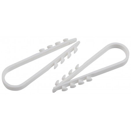 Дюбель-хомут для круглого кабеля 5-10 мм белый (100 штук) NO-224-222