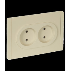 FORTE@PIANO Розетка 2-местная без заземления без защитных шторок безвинтовое крепление 10А FP426 ваниль IEK