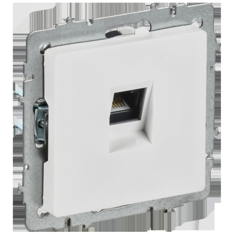 BRITE Розетка компьютерная RJ45 кат.5E РК10-БрАБ арктический белый IEK