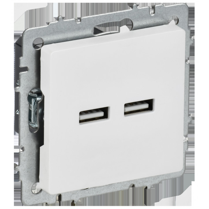 BRITE Розетка USB A+A 5В 3,1А РЮ10-1-БрАБ арктический белый IEK BRITE Розетка USB A+A 5В 3,1А РЮ10-1-БрАБ арктический белый IEK