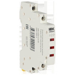 ARMAT Лампа индикаторная тройная LED 230-415В AC красная IEK