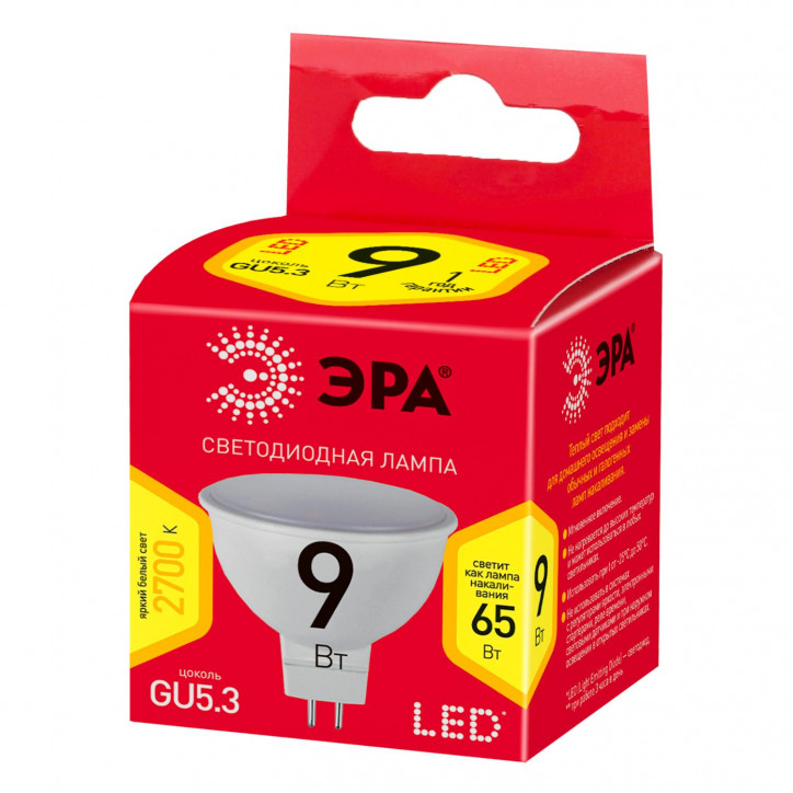 Лампочка светодиодная RED LINE LED MR16-9W-827-GU5.3 R 9 Вт софит теплый белый свет Лампочка светодиодная RED LINE LED MR16-9W-827-GU5.3 R 9 Вт софит теплый белый свет
