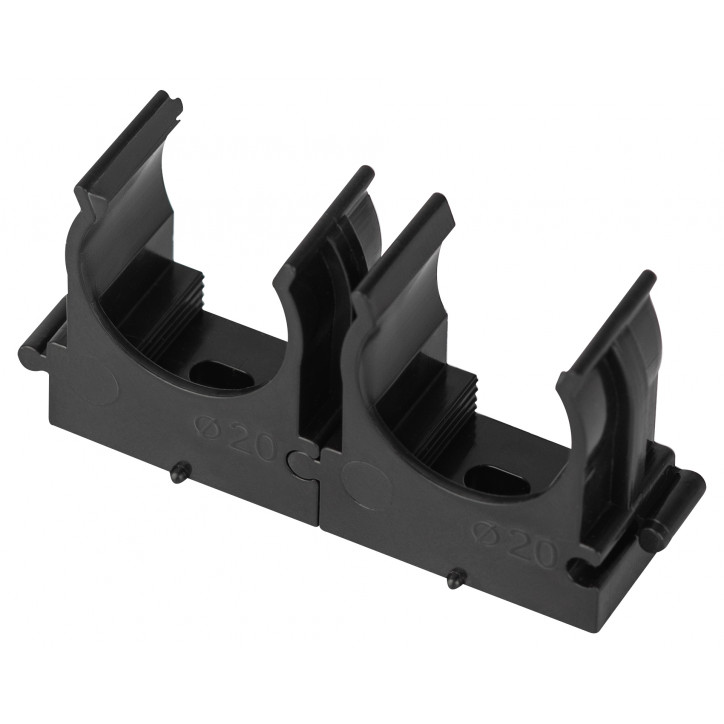 Крепеж клипса для труб прямой монтаж d 20мм черный CLIP-20-B-MP