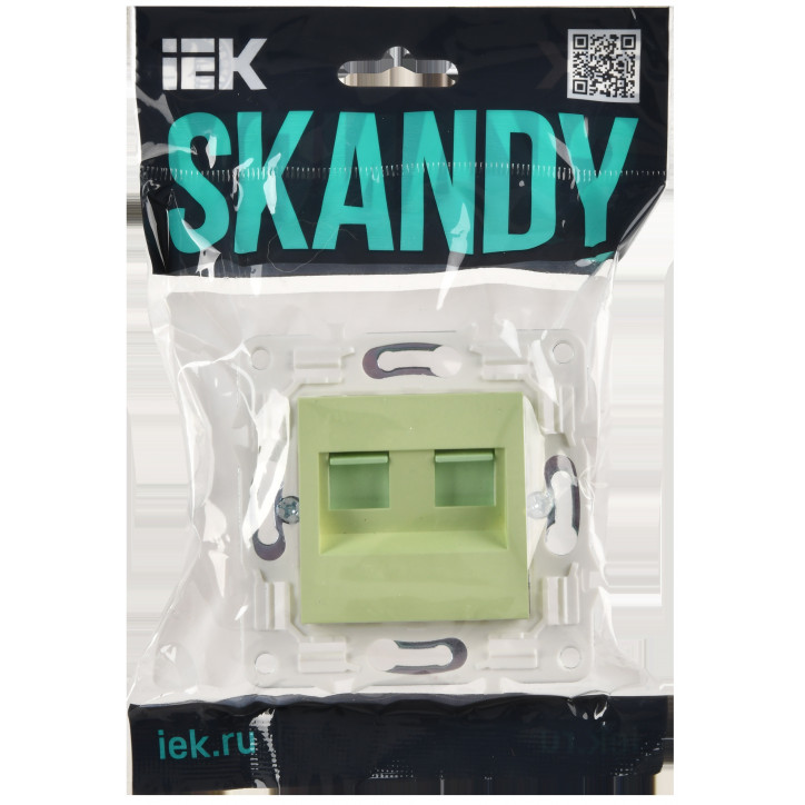 SKANDY Розетка компьютерная двойная RJ45 кат.5E SK-K03G мятный IEK