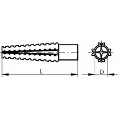 Металлический дюбель для газобетона 8x60