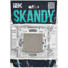 SKANDY Выключатель 2-клавишный проходной 10А SK-V05Sh шампань IEK