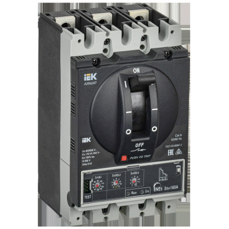 Выключатель автоматический в литом корпусе ARMAT 3P типоразмер D 150кА 160А расцепитель электронный стандартный