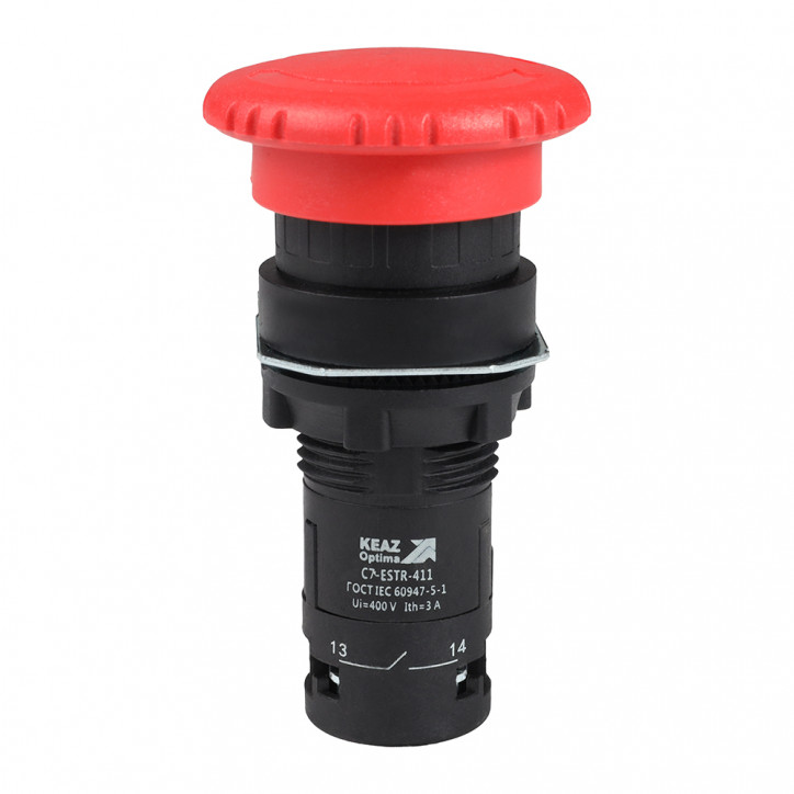 Кнопка аварийного останова OptiSignal Compact D22 C7-ESTR-411 красная 1НО+1НЗ XB7ES545P