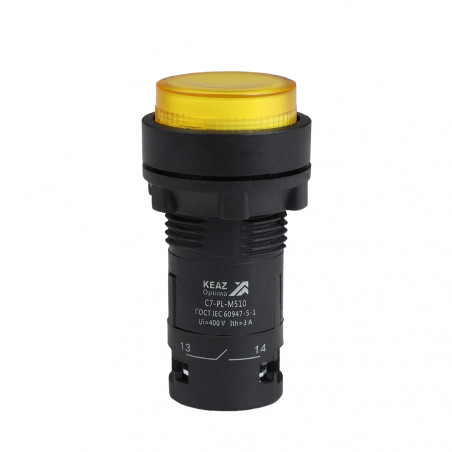 Кнопка с подсветкой OptiSignal Compact D22 C7-PL-M510 желтая 1НО 230 В AC XB7NW35M1