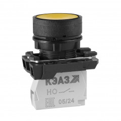 Кнопка КМЕ4511м-желтый-1но+1нз-цилиндр-IP54-КЭАЗ