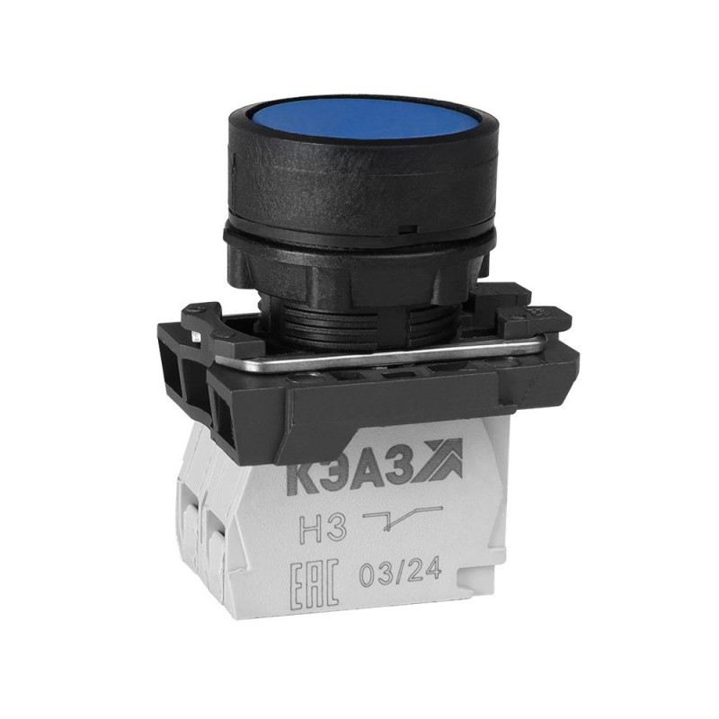 Кнопка КМЕ4102м-синий-0но+2нз-цилиндр-IP40-КЭАЗ