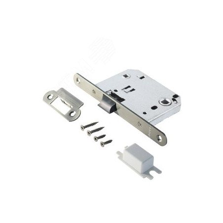 Защелка врезная универсальная без ручек для деревянных межкомнатных дверей, АЛЛЮР АРТ L7050PR SN никель матовый