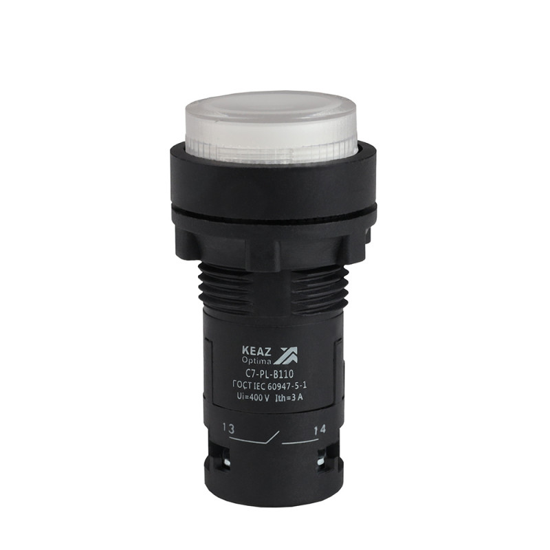 Кнопка с подсветкой OptiSignal Compact D22 C7-PL-B110 белая 1НО 24 В AC/DC XB7NW31B1