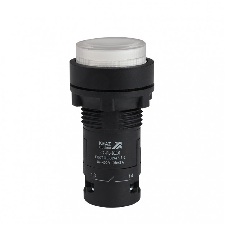 Кнопка с подсветкой OptiSignal Compact D22 C7-PL-B110 белая 1НО 24 В AC/DC XB7NW31B1 Кнопка с подсветкой OptiSignal Compact D22 C7-PL-B110 белая 1НО 24 В AC/DC XB7NW31B1
