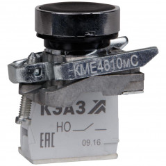 Кнопка КМЕ4510мС-черный-1но+0нз-цилиндр-IP54-КЭАЗ
