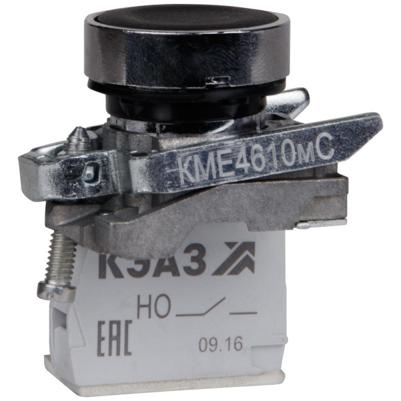 Кнопка КМЕ4510мС-черный-1но+0нз-цилиндр-IP54-КЭАЗ