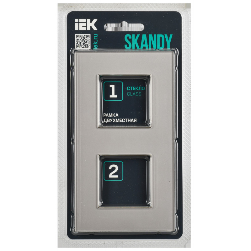 SKANDY Рамка 2-местная SK-F22Sh стекло шампань IEK