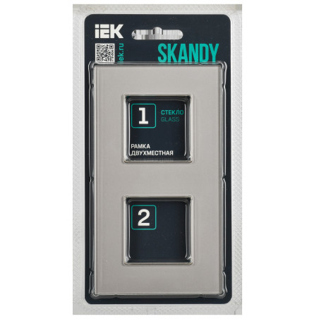 SKANDY Рамка 2-местная SK-F22Sh стекло шампань IEK