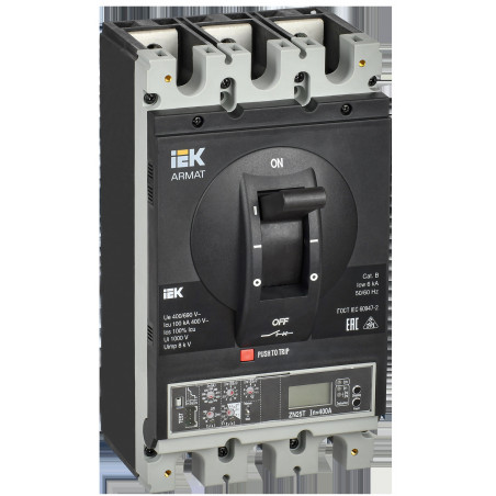 Выключатель автоматический в литом корпусе ARMAT 3P типоразмер H 100кА 400А расцепитель электронный продвинутый