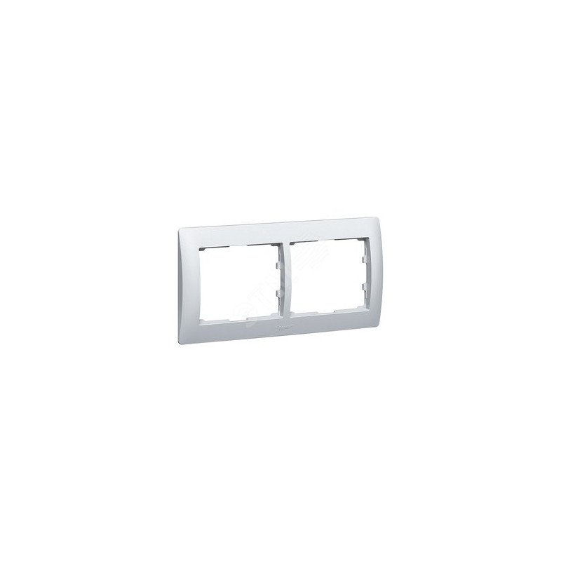 Galea Life Рамка 2 поста горизонтальная aluminium