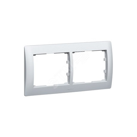 Galea Life Рамка 2 поста горизонтальная aluminium