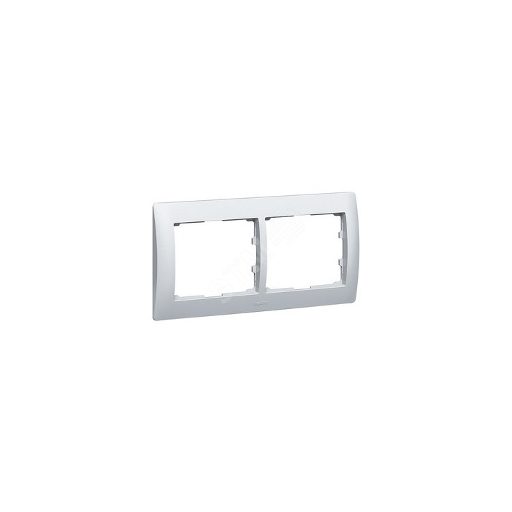 Galea Life Рамка 2 поста горизонтальная aluminium