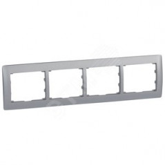 Galea Life Рамка 4 поста горизонтальная aluminium