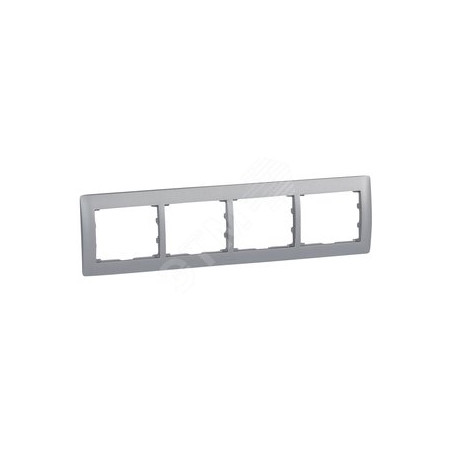Galea Life Рамка 4 поста горизонтальная aluminium