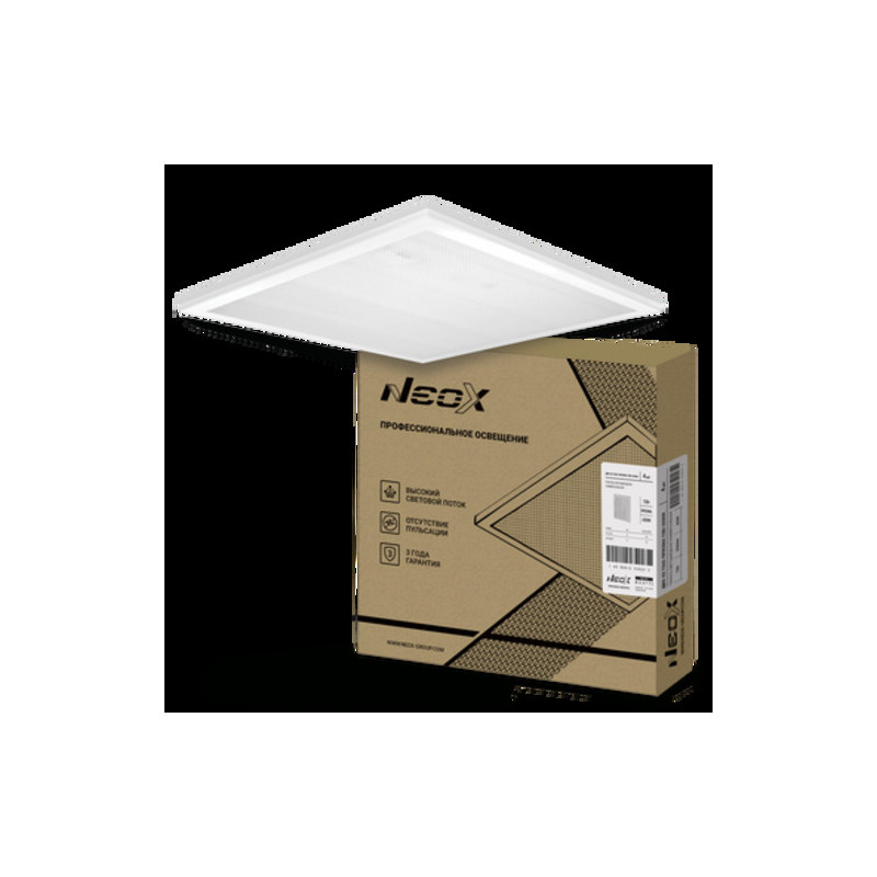 Панель светодиодная универсальная ДВО-02 7565-ПРИЗМА 75Вт 6500K 595х595мм NEOX