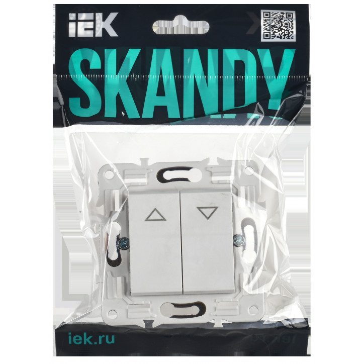 SKANDY Выключатель жалюзи 10А SK-V12W арктический белый IEK