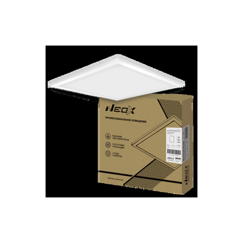 Панель светодиодная универсальная ДВО-02 4065-ОПАЛ 40Вт 230В 6500К 595х595мм NEOX