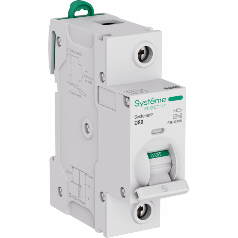 Автоматический выключатель (АВ) 27мм D 80A 1P 10 kA 230В Systeme9