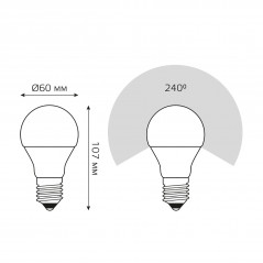 Лампа светодиодная LED 10 Вт 920 лм 4100К А60 груша нейтральный E27 AC 220В Elementary Gauss