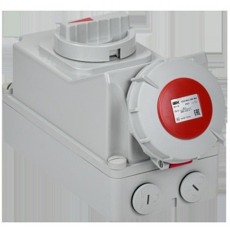 Розетка с механической блокировкой ССИ-824 32А-6ч/380В 3P+PE IP67 IEK