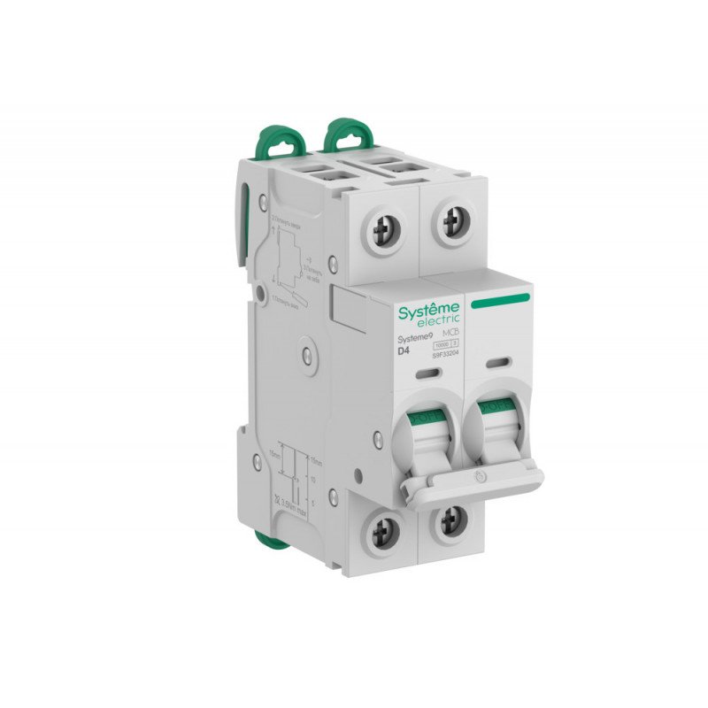 Автоматический выключатель (АВ) D 4A 2P 10kA 400В Systeme9