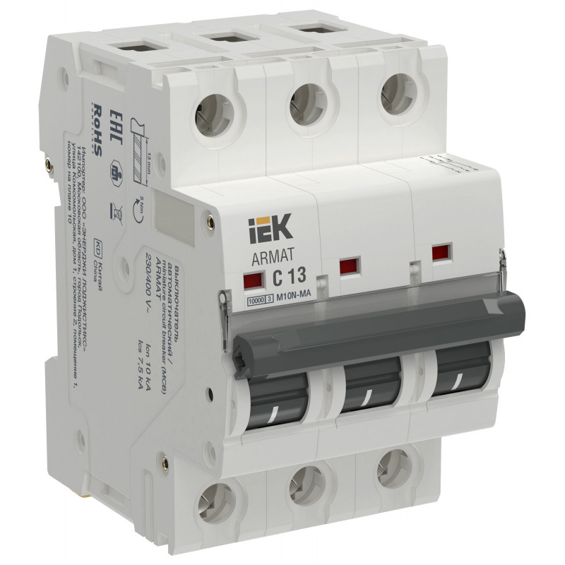 ARMAT Автоматический выключатель без теплового расцепителя M10N-MA 3P C 13А IEK