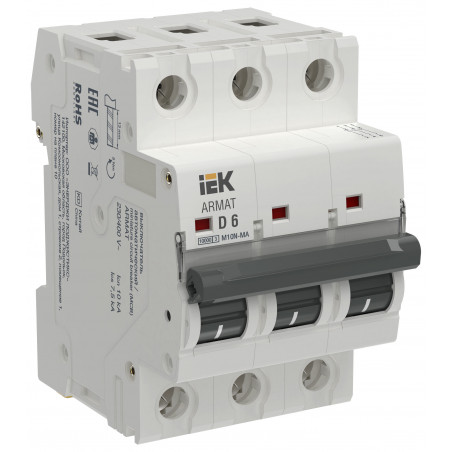 ARMAT Автоматический выключатель без теплового расцепителя M10N-MA 3P D 6А IEK