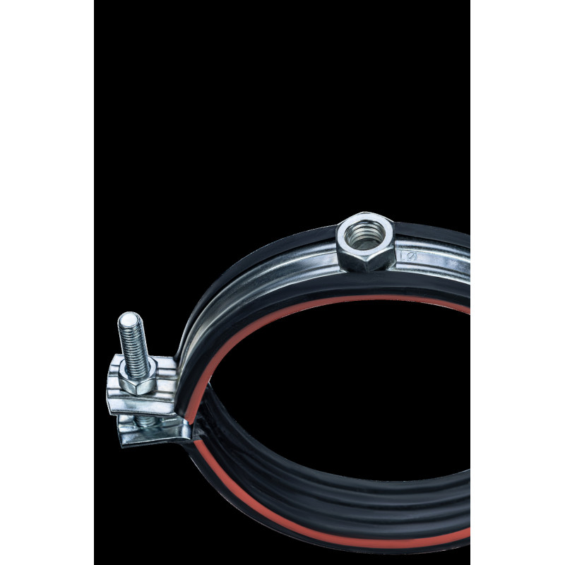 Хомут высокой нагрузки Mayer д/труб Ф159 (159-166мм) гайка М12 и уплотн. с красной полосой