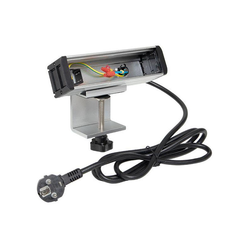 Встраиваемый настольный розеточный блок для крепления к столу, 8 модулей, C-Line