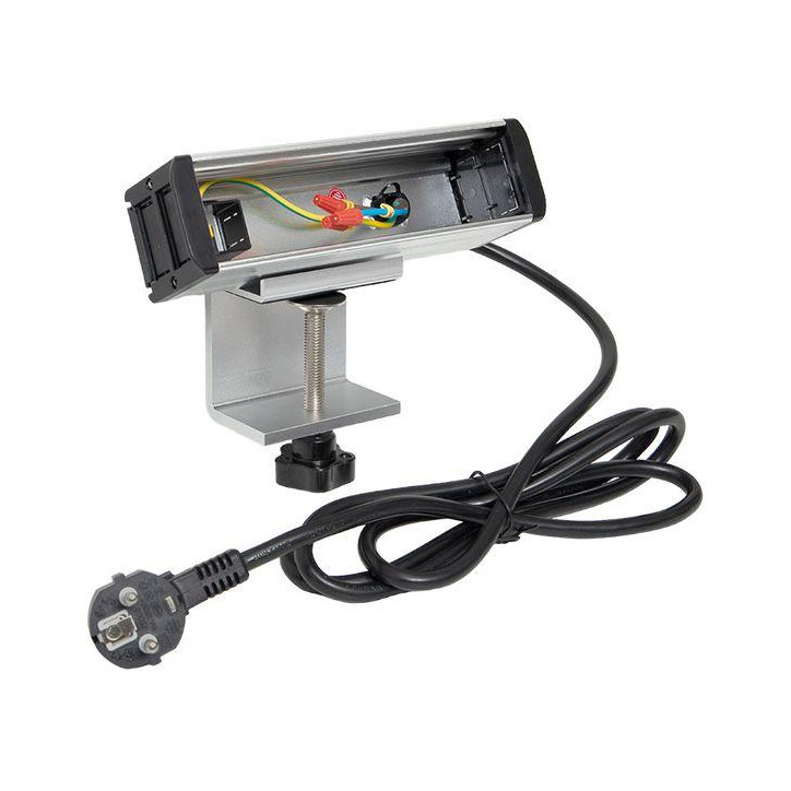 Встраиваемый настольный розеточный блок для крепления к столу, 8 модулей, C-Line Встраиваемый настольный розеточный блок для крепления к столу, 8 модулей, C-Line