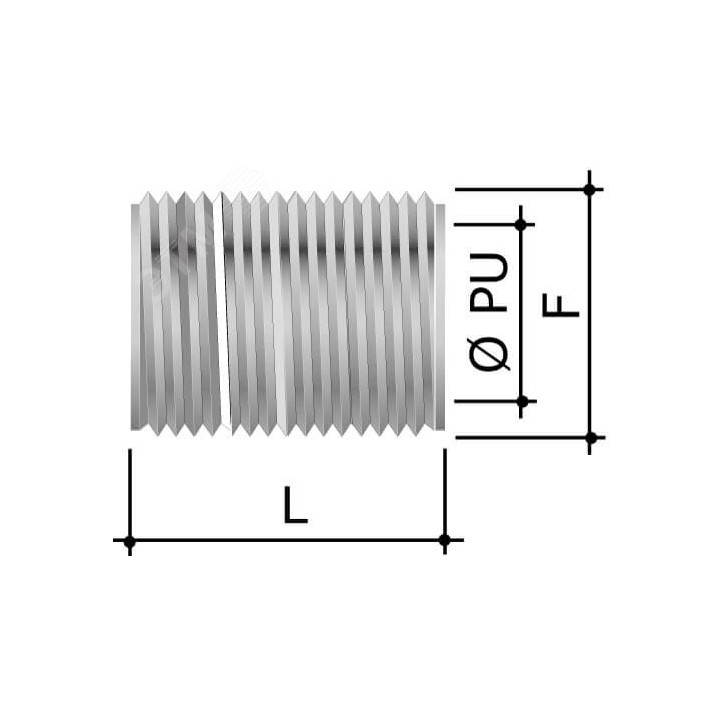 Ниппель M63x1.5 никелированная латунь Ниппель M63x1.5 никелированная латунь