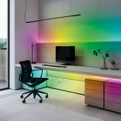 Лента светодиодная, 60SMD(5050)/m 14.4W/m 12V 5m RGB c драйвером, LS606 с адаптером с вилкой, контроллером с пультом в комплекте